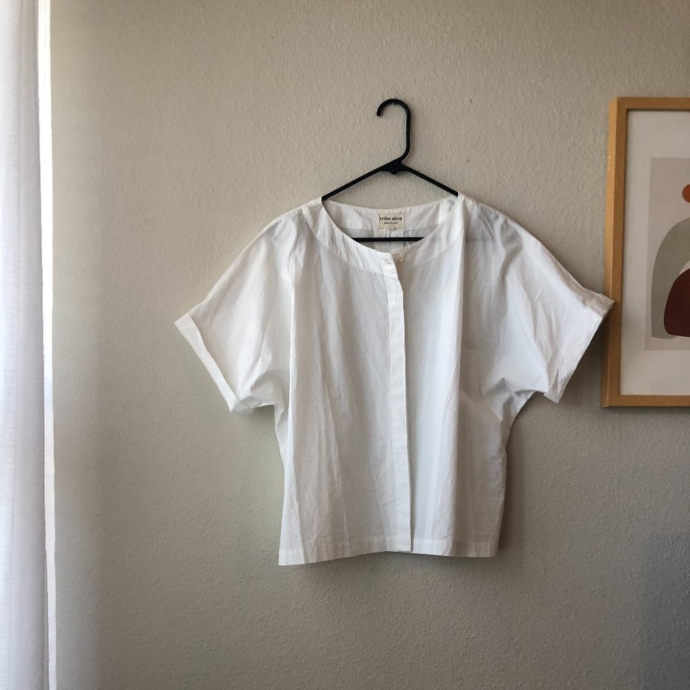 Tribe Alive White Cotton button up